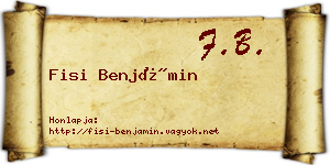 Fisi Benjámin névjegykártya